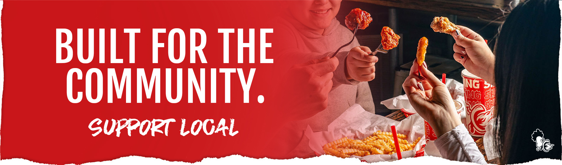 Image of large group all enjoying wings from Wing Shack